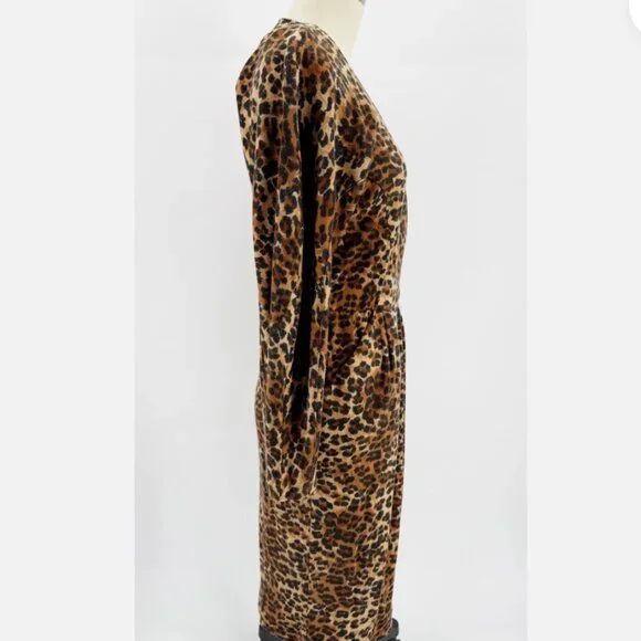 Jackie Bernard for EKLEKTIC Animal Print Wrap Dress MOD WIFE Sz 8 USA - Picture 4 of 7